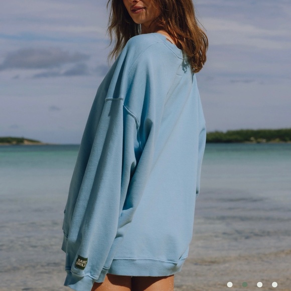 Daily Drills Unisex Oversized Crew Sweatshirt in Malibu xs/s - Picture 2 of 2